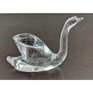 Baccarat Crystal Swan Figurine Paperweight 6" Long France